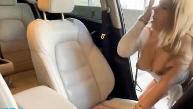 Blonde transgender girl car ride interruptus - 12 image