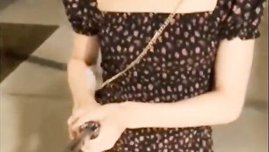 Super crazy asian shemale flashing her cock on the streets - 12 image