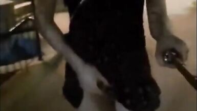 Super crazy asian shemale flashing her cock on the streets - 15 image