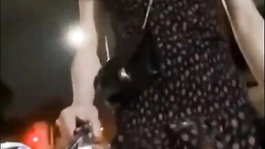 Super crazy asian shemale flashing her cock on the streets - 4 image