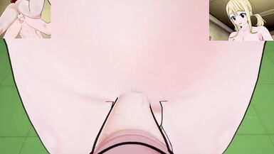 Fairy Tail - Futa Lucy & Futa Erza Bang you | Male Taker POV - 14 image