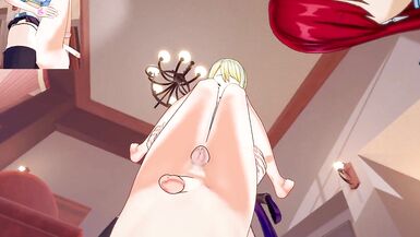 Fairy Tail - Futa Lucy & Futa Erza Bang you | Male Taker POV - 5 image