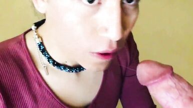 Nerd T-girl is a good cocksucker with her school friend - 10 image