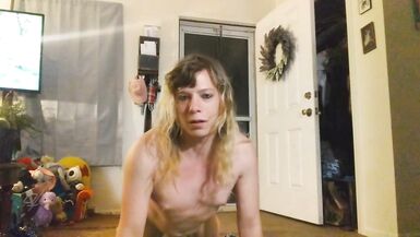 Cute Trans Girl Gets Horny during Nude Yoga