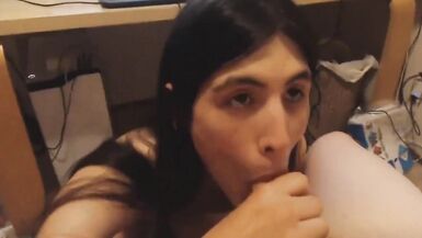 Couple of Caucasian White Traps Sucking and Fucking Bareback - 15 image