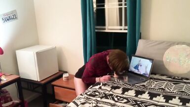 SHORT TIGHT SKIRT SISSY DILDO ASS TO MOUTH FOR DADDY - 14 image