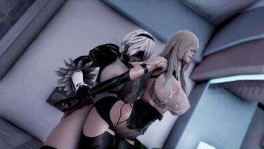 Futa 2B Fuck Hot A2 Hentai 3D - 6 image