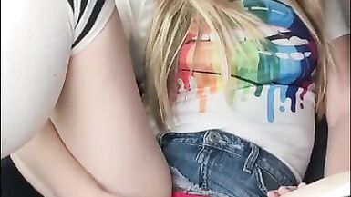 TS Katie Belle Messing around in her Car - 8 image