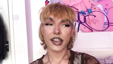 Femboy in Ripped Fishnet Tights - 1 image