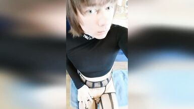 Sissy Fagot Jerk off little Locked Clit, my only way to have Sex - 1 image