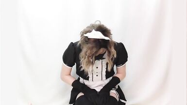 Femboy Maid Rides on Dildo and Cums then Shoots again with Hand Job! - 15 image