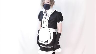 Femboy Maid Rides on Dildo and Cums then Shoots again with Hand Job! - 4 image