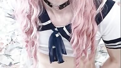 Amazing Sissy Masturbates and Cums on Webcam - 14 image