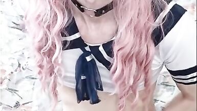 Amazing Sissy Masturbates and Cums on Webcam - 15 image