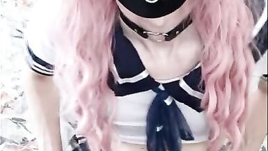 Amazing Sissy Masturbates and Cums on Webcam - 2 image