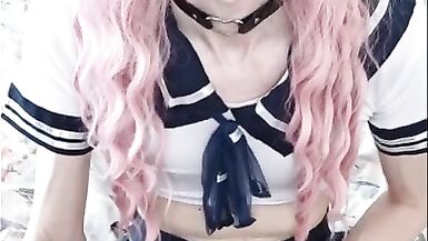 Amazing Sissy Masturbates and Cums on Webcam - 5 image