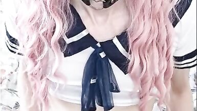 Amazing Sissy Masturbates and Cums on Webcam - 7 image