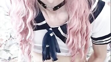 Amazing Sissy Masturbates and Cums on Webcam - 8 image