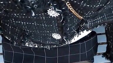 crossdresser is pissing and jerkoff in public - 11 image