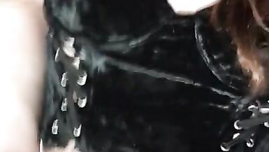 Sissy Crossdresser in Corset Piss Play in Bathroom - 10 image