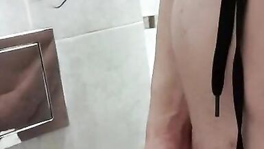 Sissy Crossdresser in Corset Piss Play in Bathroom - 12 image