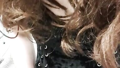 Sissy Crossdresser in Corset Piss Play in Bathroom - 9 image