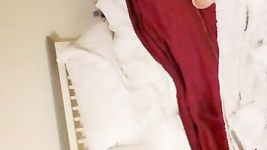 Stoned and Smoking Sissy Crossdresser Caught Riding Big Dildo - 11 image