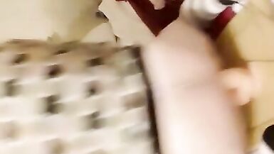 Stoned and Smoking Sissy Crossdresser Caught Riding Big Dildo - 13 image