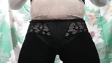 Slut shows her big panties. - 2 image