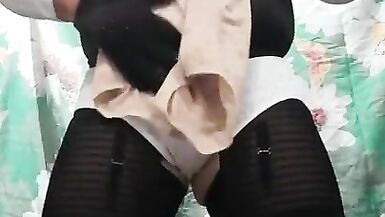 Slut shows her big panties. - 8 image