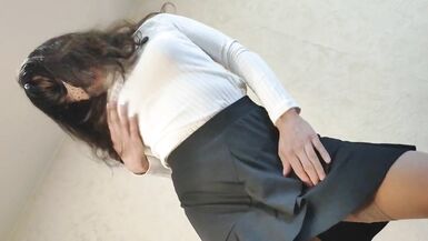 Asian Sexy Ladyboy Sissy Secretary in Office Suit Dancing and Waiting for Job - 10 image