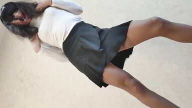 Asian Sexy Ladyboy Sissy Secretary in Office Suit Dancing and Waiting for Job - 3 image