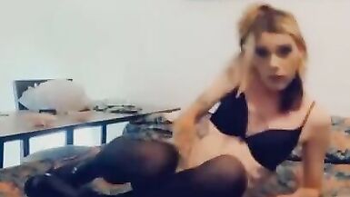 Lingerie Ladyboy Gets Horny - 10 image