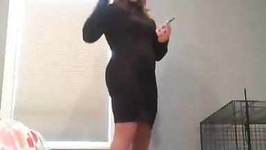 Soraya's Sexy Black Dress (trans, Crossdress, Female Mask, Mask, Transformation, Feminization_ - 4 image