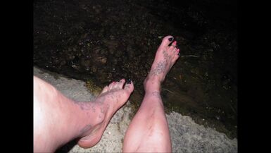 TS Feet on a Warm Day on the Creek - Barefoot & Nylons - 1 image