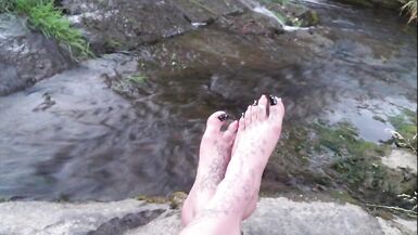 TS Feet on a Warm Day on the Creek - Barefoot & Nylons - 3 image