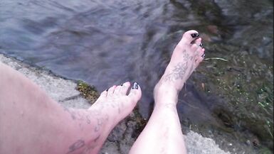 TS Feet on a Warm Day on the Creek - Barefoot & Nylons - 4 image