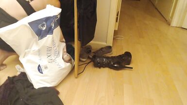 Mature Tranny Showing his Boobs Wanking her Cock ,getting Changed v Quirky - 10 image