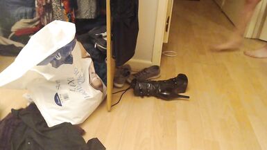 Mature Tranny Showing his Boobs Wanking her Cock ,getting Changed v Quirky - 11 image