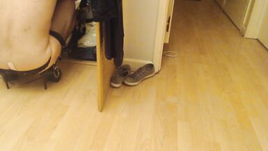 Mature Tranny Showing his Boobs Wanking her Cock ,getting Changed v Quirky - 5 image