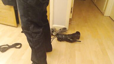 Mature Tranny Showing his Boobs Wanking her Cock ,getting Changed v Quirky - 7 image