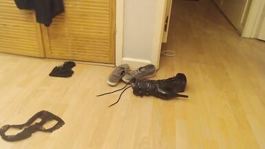 Mature Tranny Showing his Boobs Wanking her Cock ,getting Changed v Quirky - 8 image