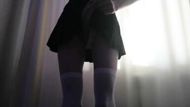 Femboy in School Uniform Gets Covered with Cum - 14 image