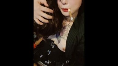 Tranny Biggirl BunnycatRay with a Submissive Bitch(more on Onlyfans) - 1 image