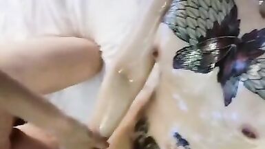 Tranny Biggirl BunnycatRay with a Submissive Bitch(more on Onlyfans) - 11 image