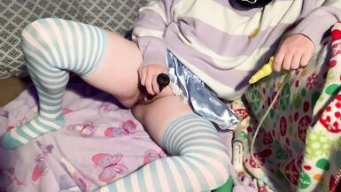 Fem Trans Boy Gets DPd by two Bad Dragon Dildos with Creampie - 6 image