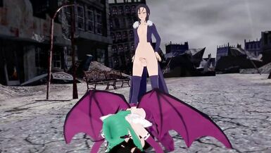 Futa ORGY with Bayonetta, Morrigan, Merlin HARD BANGING - 2 image