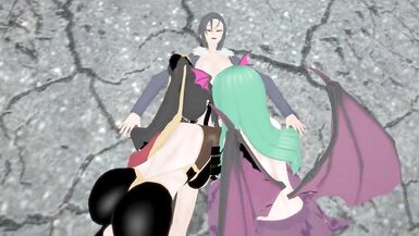 Futa ORGY with Bayonetta, Morrigan, Merlin HARD BANGING - 5 image