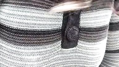 Crossdresser Kelly drive to carpark  for a wank in tights - 11 image