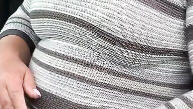 Crossdresser Kelly drive to carpark  for a wank in tights - 9 image